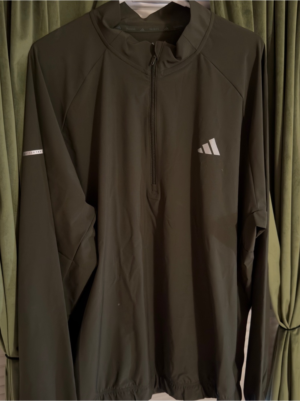 adidas Men’s Dark Green Half-Zip Performance Jacket